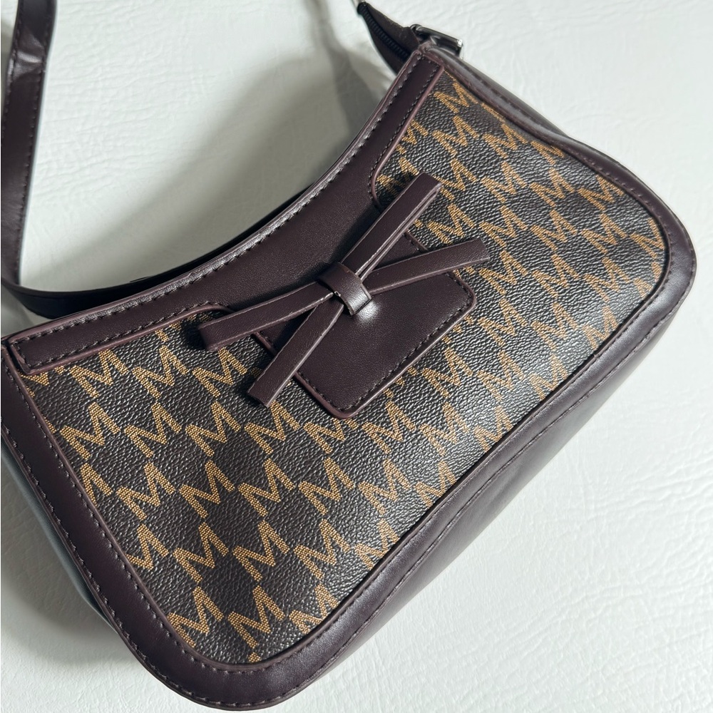 Brown Patterned Mini Bag‎ with strap